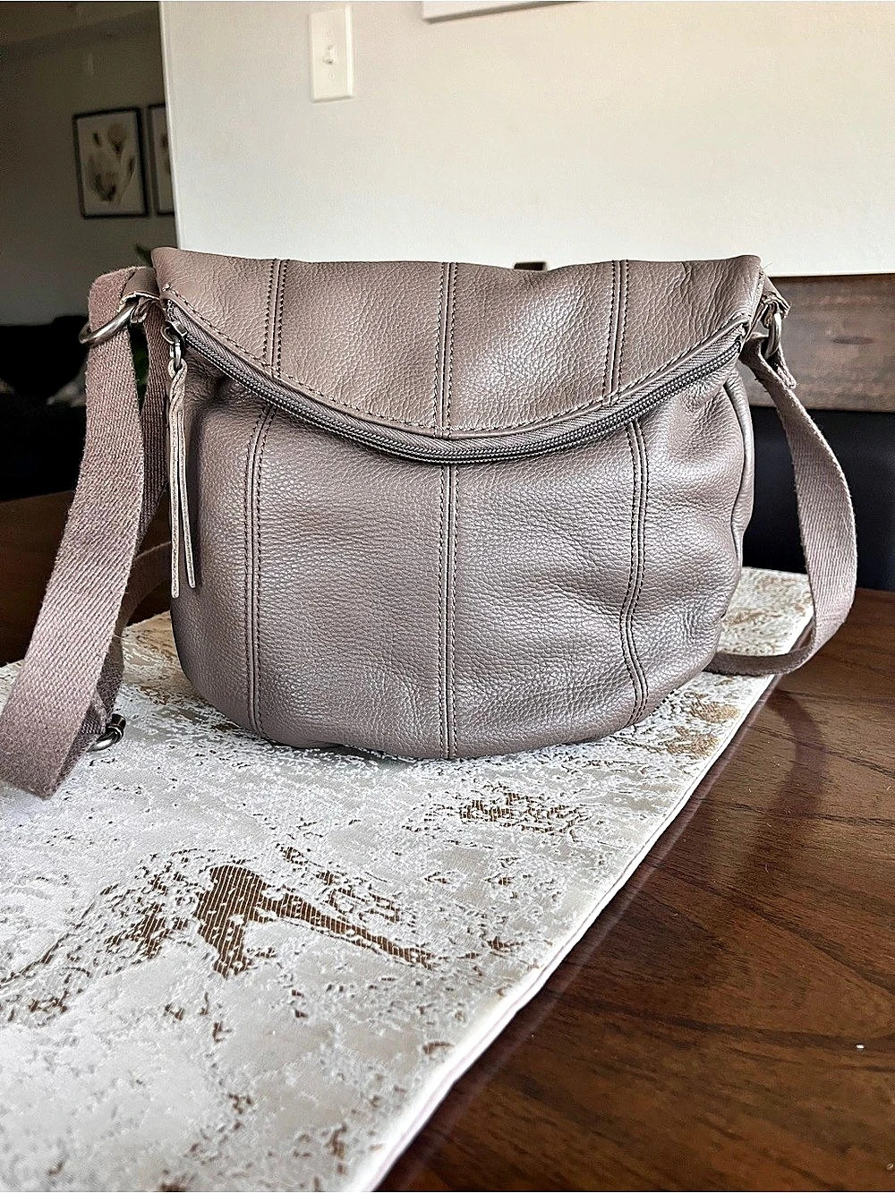 the sak Leather-Look Shoulder Bag in Taupe